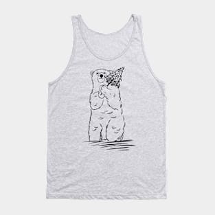 a bear carrying a christmas tree Tank Top